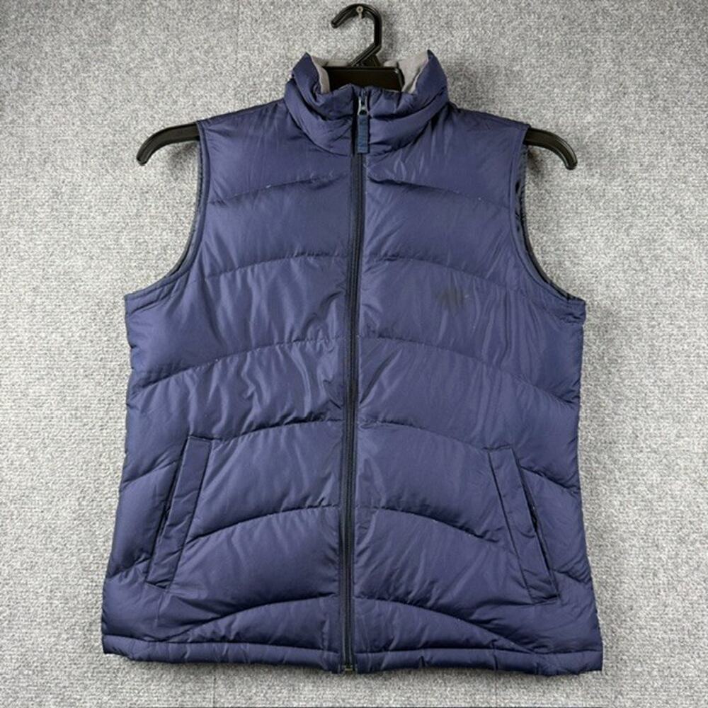 Puffer Vest LANDS' END Women's Navy Down Front Pockets Size Small 6-8